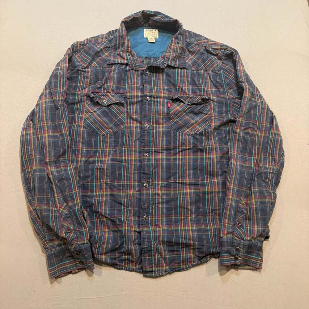 Levi's Authentic Jeanswear Plaid Western Shirt Size XXL